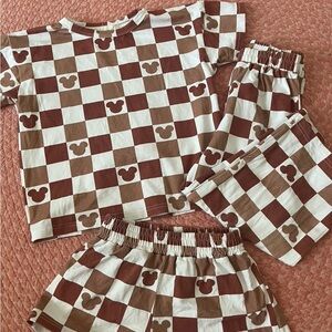 Kids checkered Mickey 3 piece set size 18-24 months by Made with Magic NEW